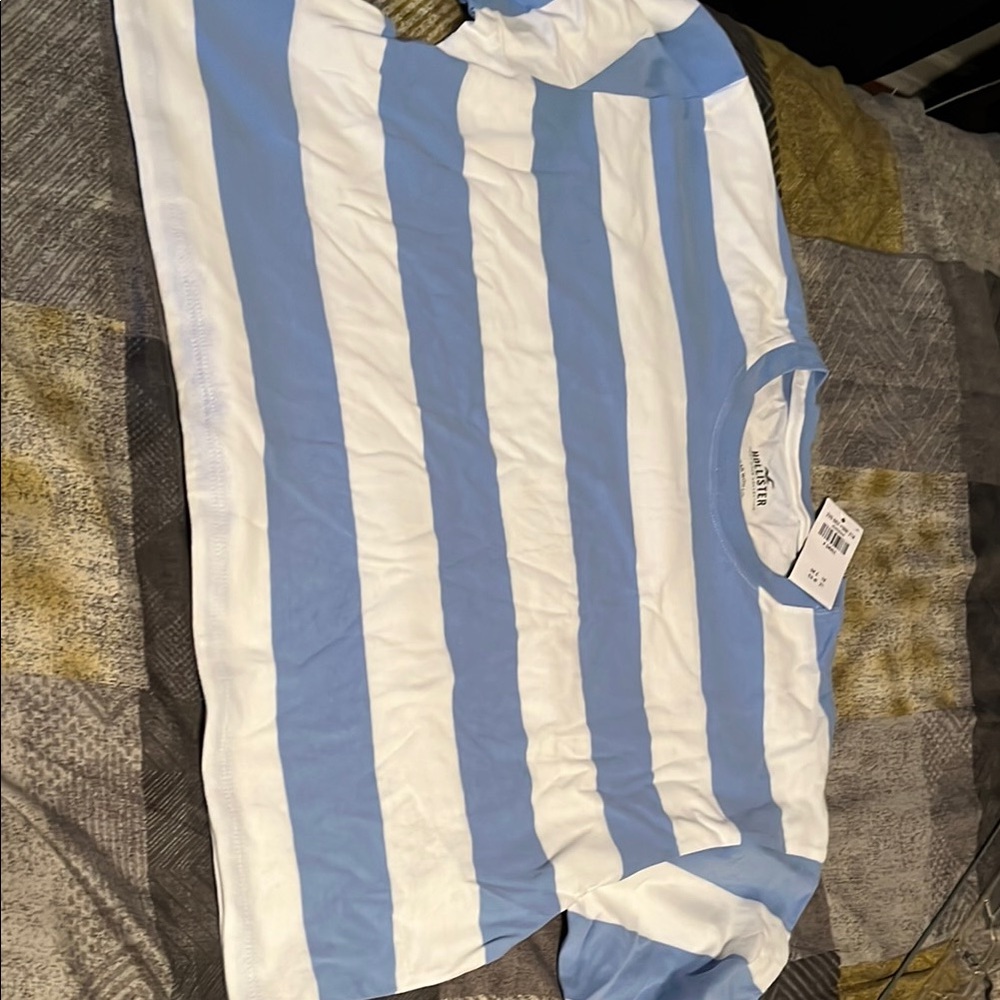 Women’s Blue and White Striped Shirt